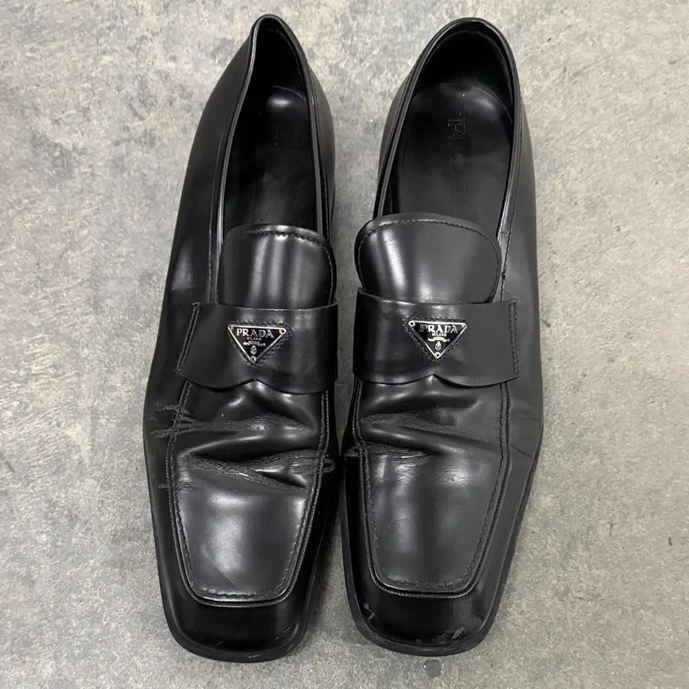 Prada Men's Classic Black Leather Loafers